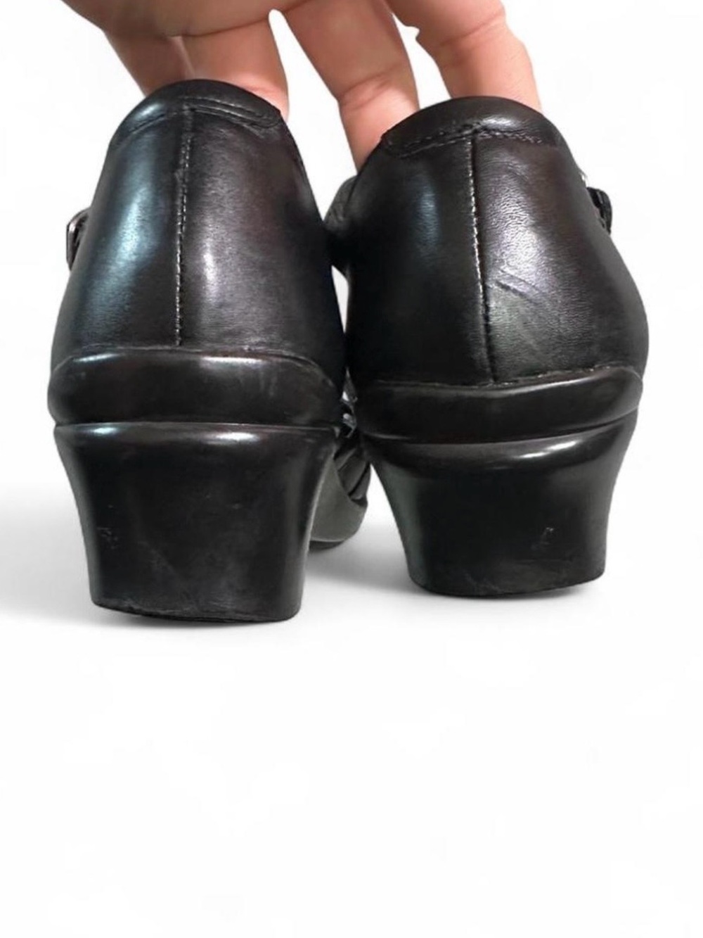 Y2K 2000s Chunky Maryjane Shoes Wedge Heel Black Coquette Whimsigoth - Picture 7 of 8